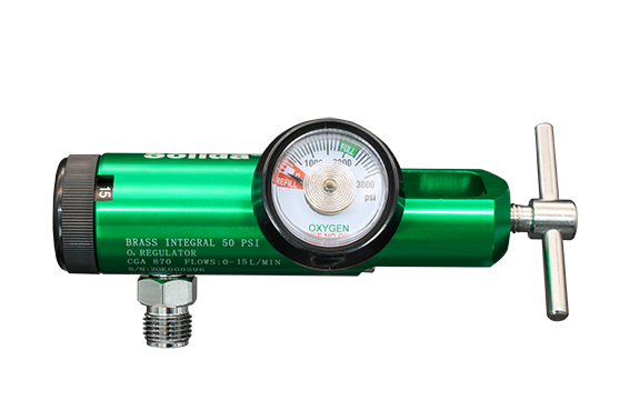 Solida O2 regulator click style (0-15 LPM 1 DISS, CGA870)